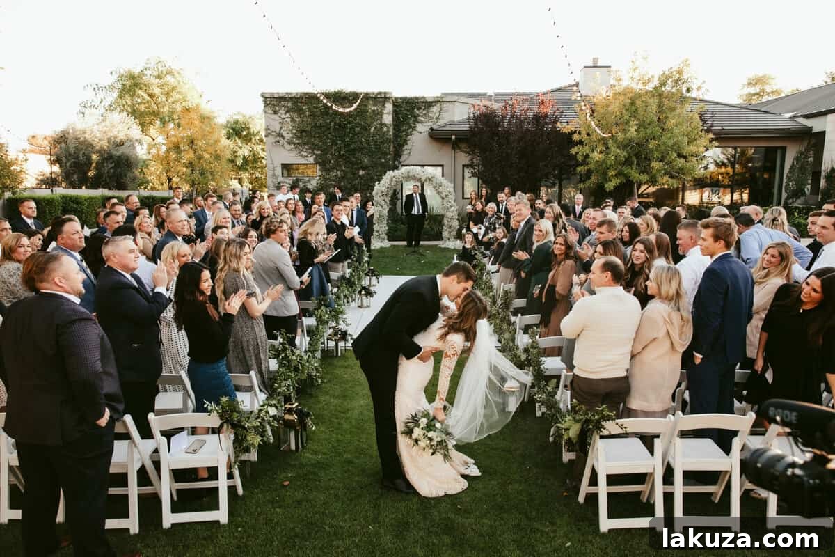 Bride and groom cutting their beautiful wedding cake