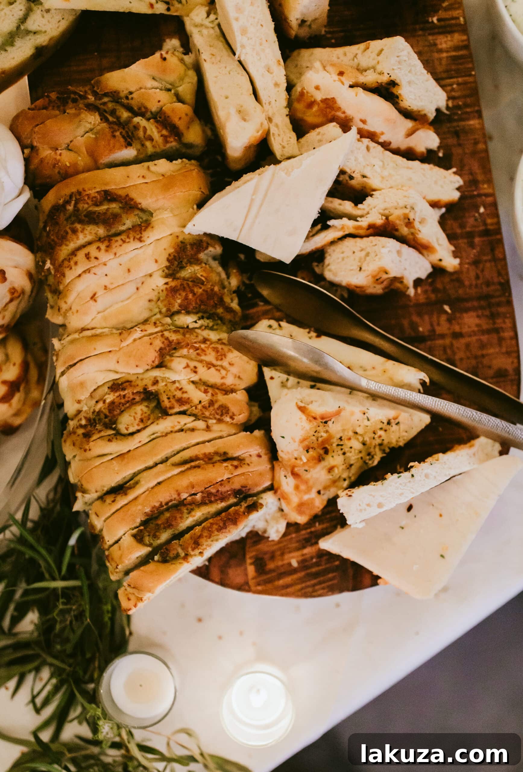 Delicious bread and dipping oils for wedding guests