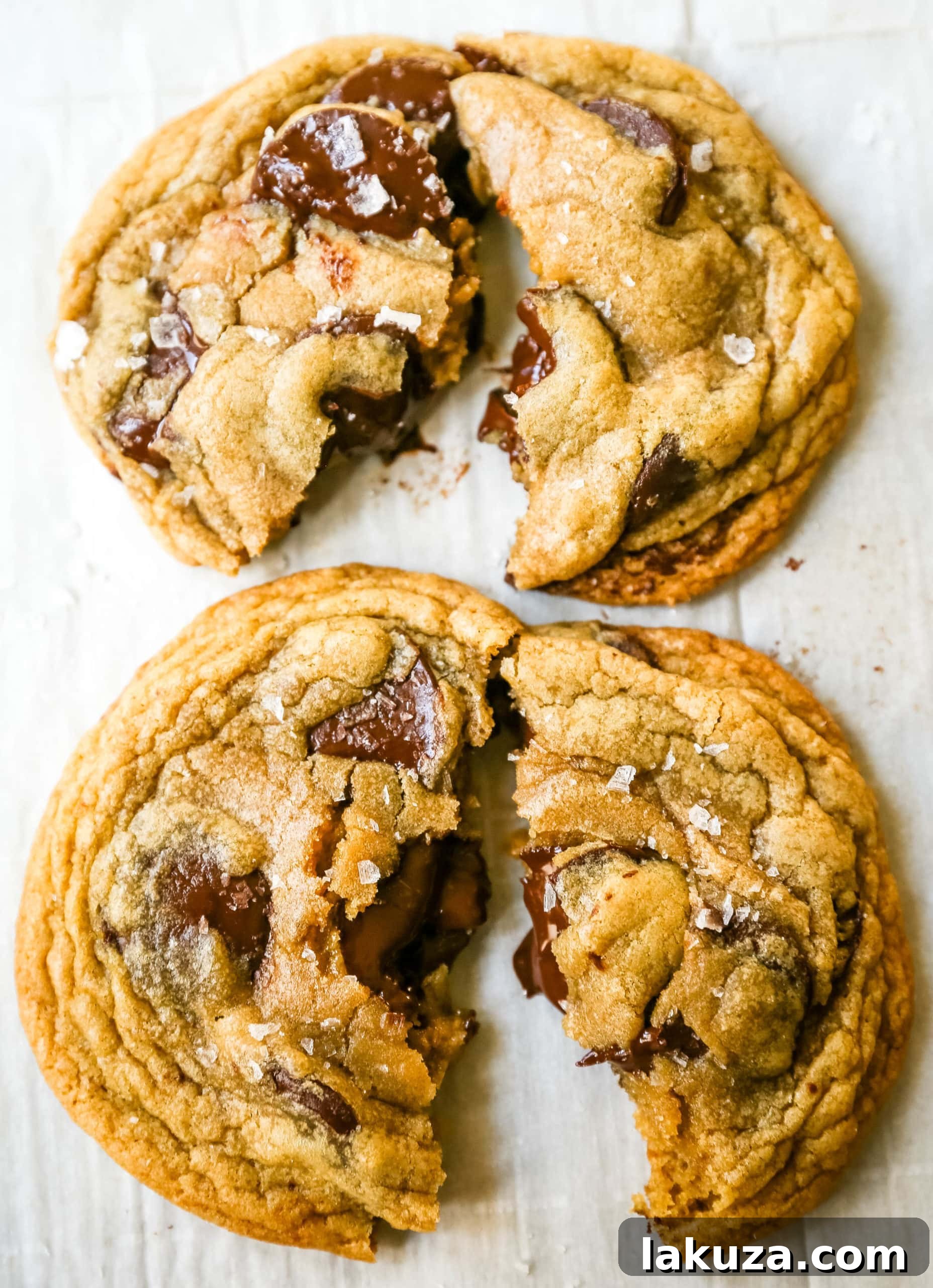 Freshly baked browned butter chocolate chip cookies cooling on a wire rack, with a rich golden-brown hue and visible chocolate chunks.