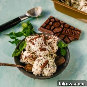 Creamy homemade mint chocolate chip ice cream with fresh cream, mint flavoring, and chocolate chunks. This homemade mint chip ice cream is the perfect summer treat!