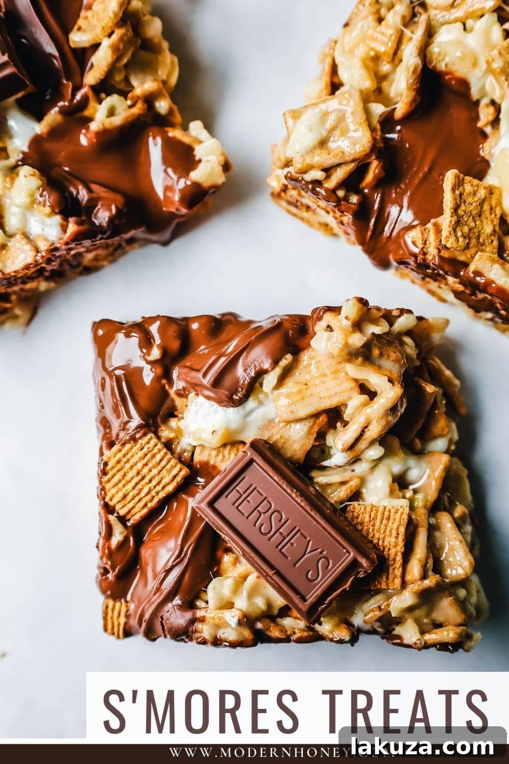 A final, appealing image of S'more Rice Krispie Treats arranged on a serving plate, inviting readers to try the recipe.