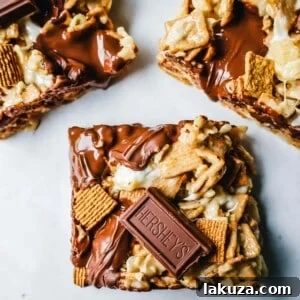 S'mores Chocolate Marshmallow Rice Krispies Treats