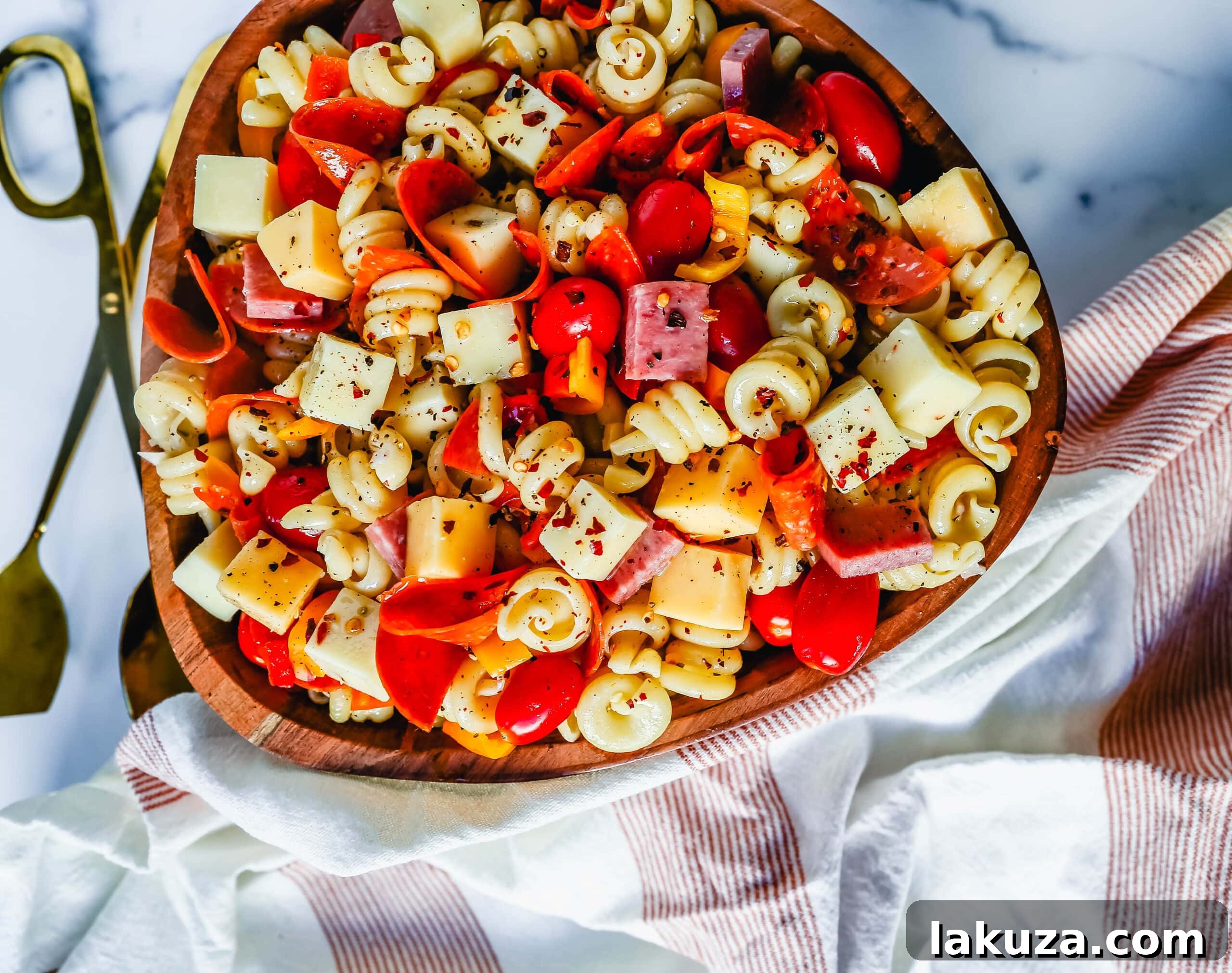 Assortment of short pasta shapes ideal for making pasta salad