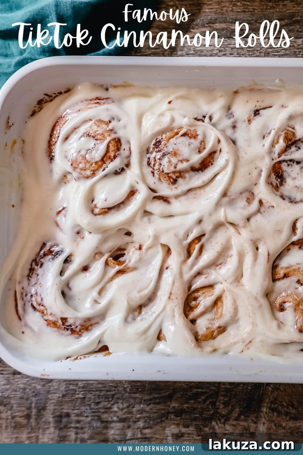 The famous, viral TikTok Cinnamon Rolls with heavy cream are even better than Cinnabon! These TikTok Cinnamon Rolls made with canned cinnamon rolls, a homemade buttery cinnamon drizzle, and a cream cheese frosting are the easiest cinnamon rolls you will ever make! 