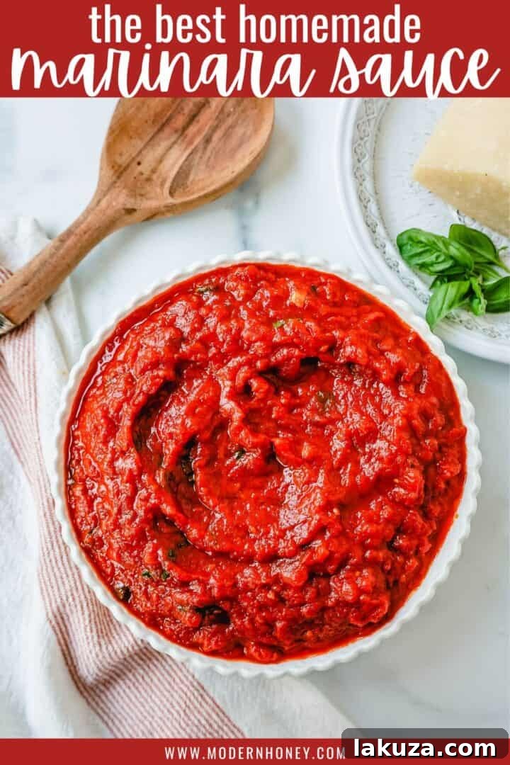Classic Italian pasta dish with rich San Marzano marinara sauce, fresh basil, and grated cheese