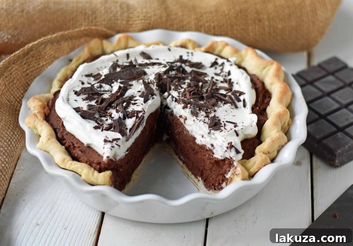 Chocolate Cream Pie: Homemade rich chocolate silk pie with chocolate custard, best chocolate cream pie recipe.
