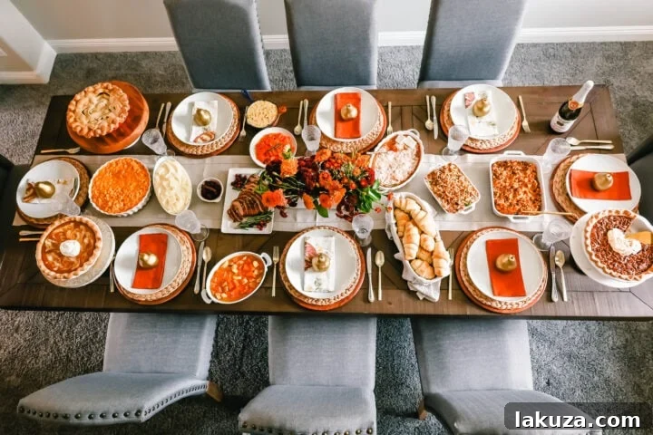Friendsgiving Menu Ideas: A delectable spread of traditional and modern dishes perfect for a Friendsgiving potluck dinner party.