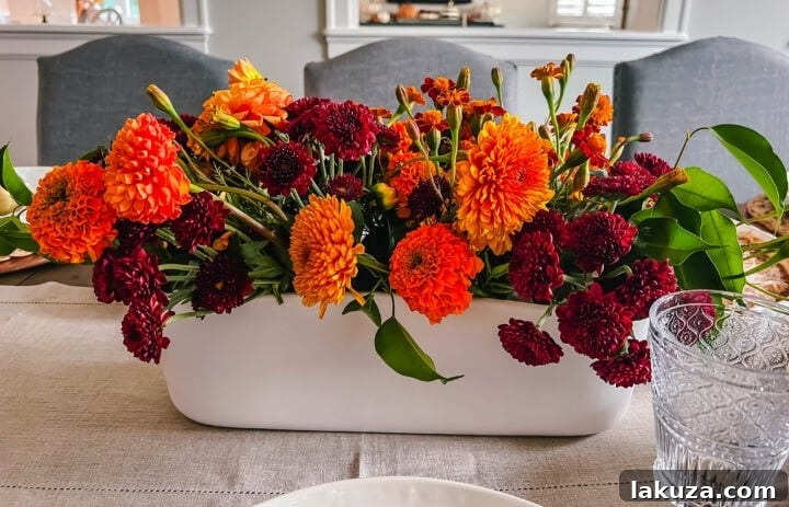Thanksgiving Floral Arrangement: Creating a beautiful floral centerpiece for your Thanksgiving table using Trader Joe's flowers.