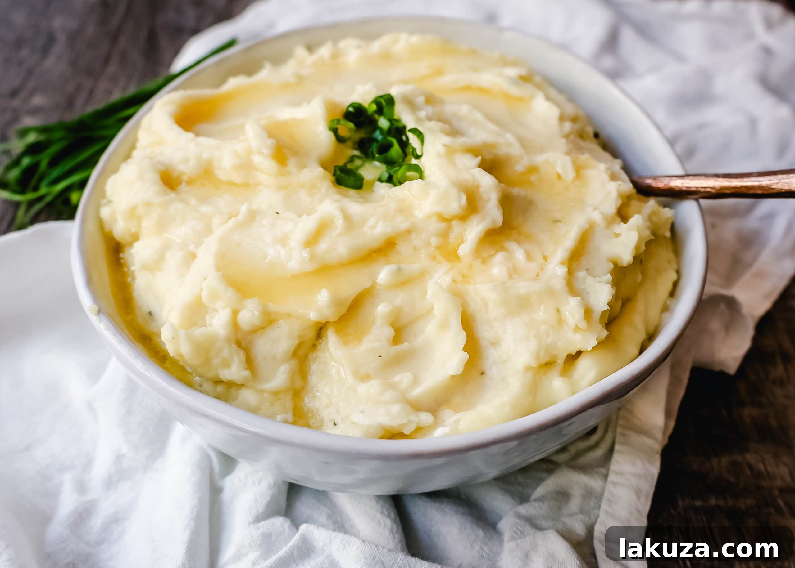 Boursin Cheese Creamy Mashed Potatoes: Buttery, garlic-herb infused mashed potatoes so flavorful, gravy is optional.