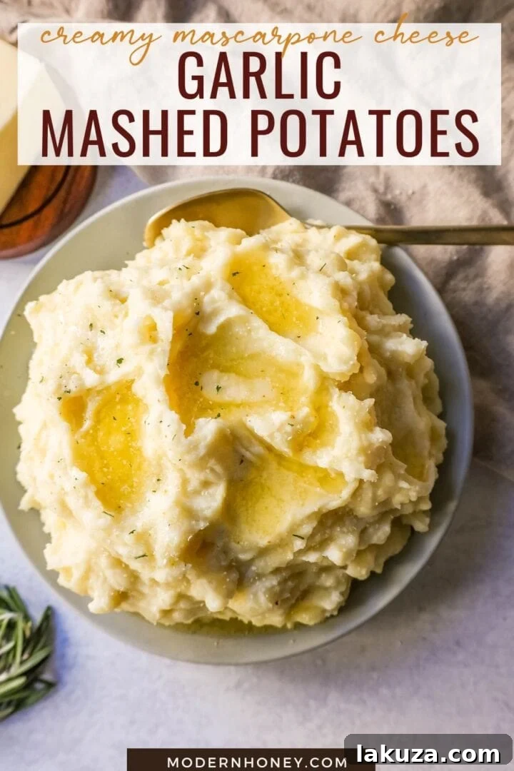 Roasted Garlic Cloud Potatoes 5 Creamy, Buttery Garlic Mashed Potatoes made with potatoes creamed with butter, garlic, mascarpone cheese, cream, and salt. The creamiest garlic mashed potatoes recipe!