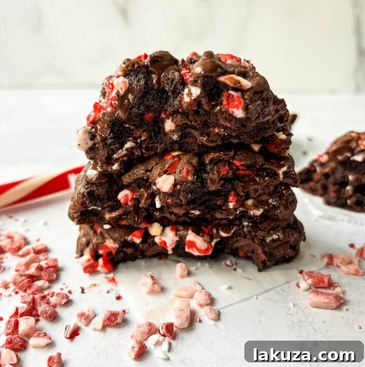 Levain Bakery-style Thick Chewy Chocolate Peppermint Cookies for Christmas