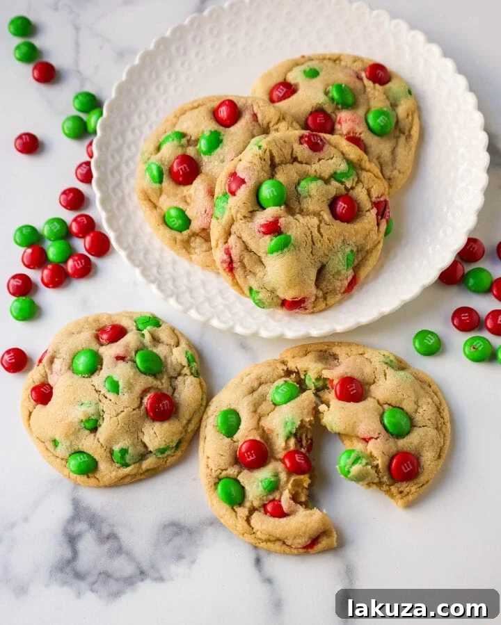 Soft, chewy M&M Cookies are the perfect Christmas cookie. This is the best M & M cookie recipe!