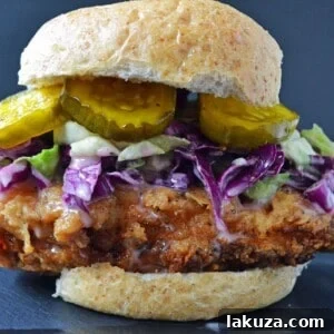 Bubby's Buttermilk Fried Chicken Sandwich with Creamy Coleslaw and Spicy Pickles