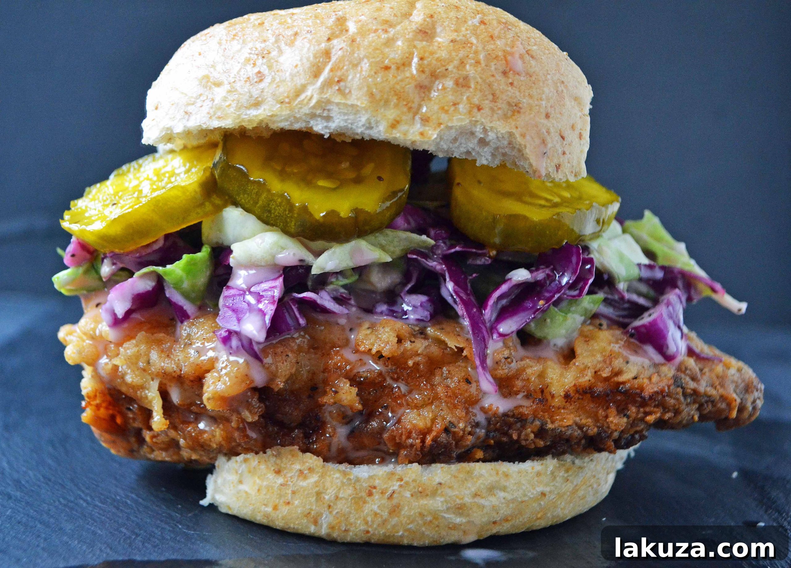Bubby's Buttermilk Fried Chicken Sandwich with Creamy Coleslaw and Spicy Pickles by Modern Honey