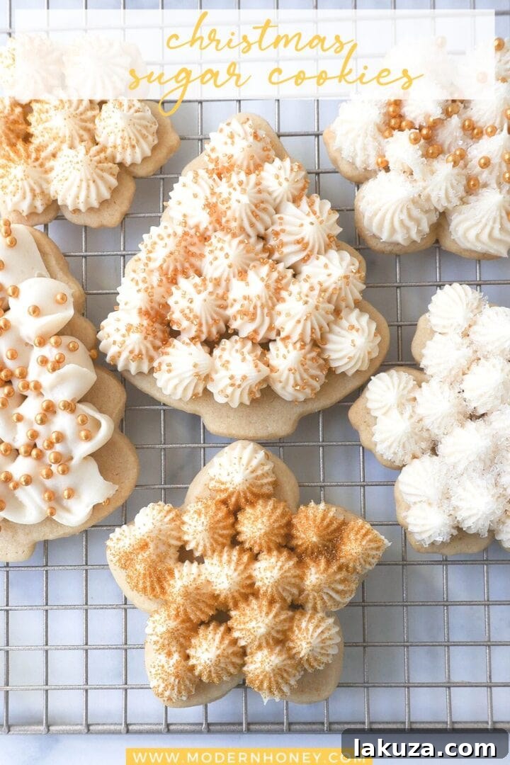 Soft, chewy homemade Christmas Sugar cookies with buttercream frosting. This is the best cut out sugar cookie recipe!