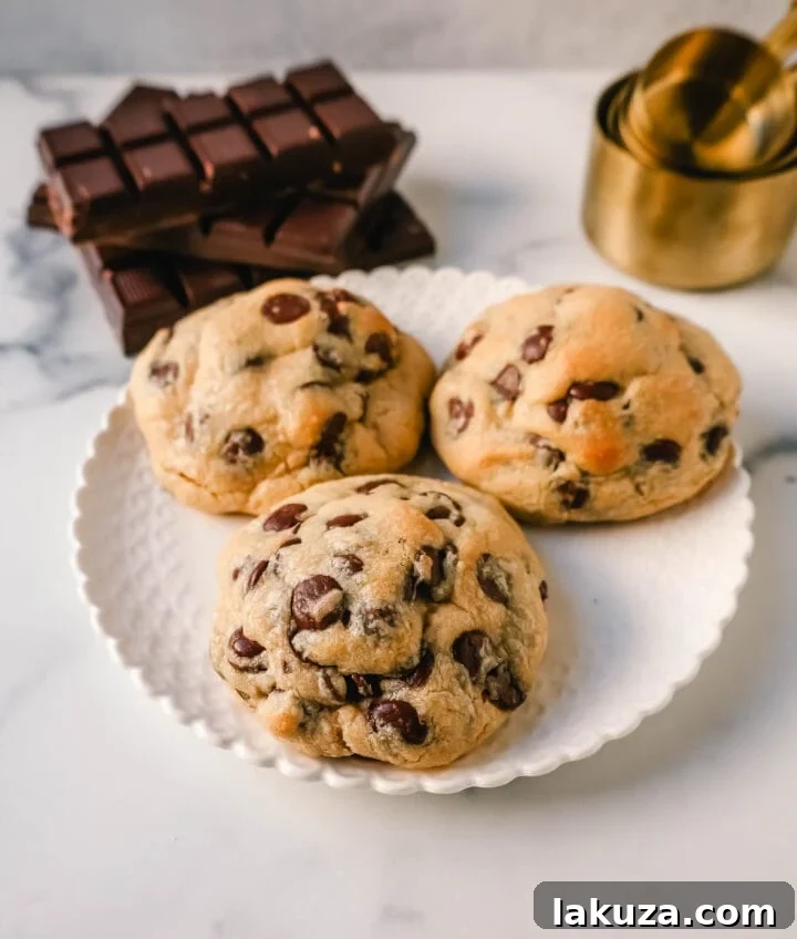 Levain Bakery Two Chip Chocolate Chip Cookie Recipe, famous for its thick, gooey texture and generous chocolate chips, recreated for a nut-free version.