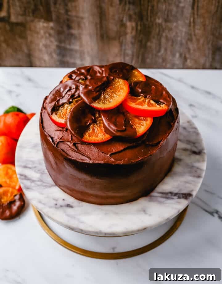 Moist, decadent Chocolate Orange Cake with a creamy chocolate orange frosting, a truly luxurious dessert.