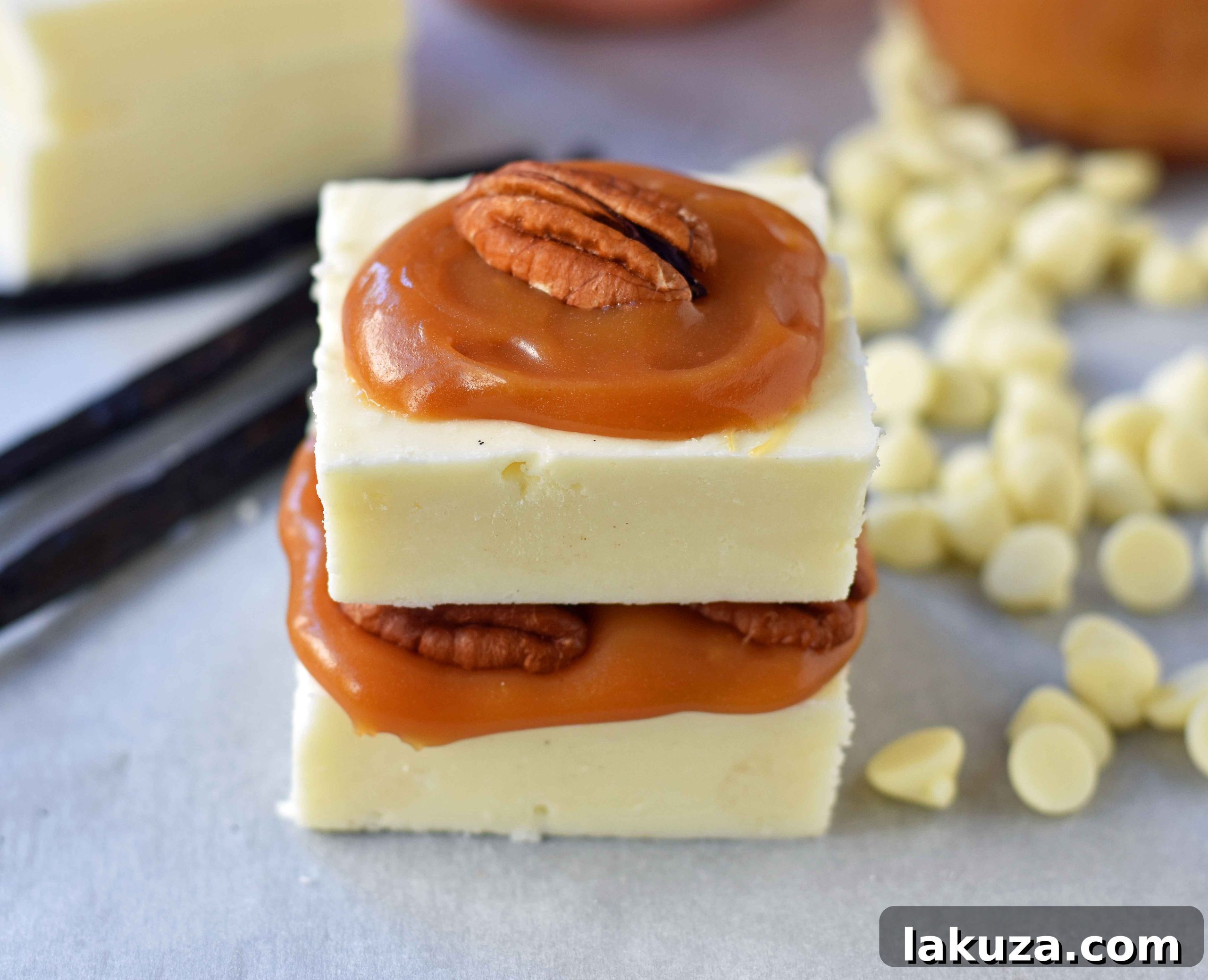Creamy White Vanilla Fudge, a perfectly smooth and melt-in-your-mouth fudge recipe with secret ingredients for consistent perfection.