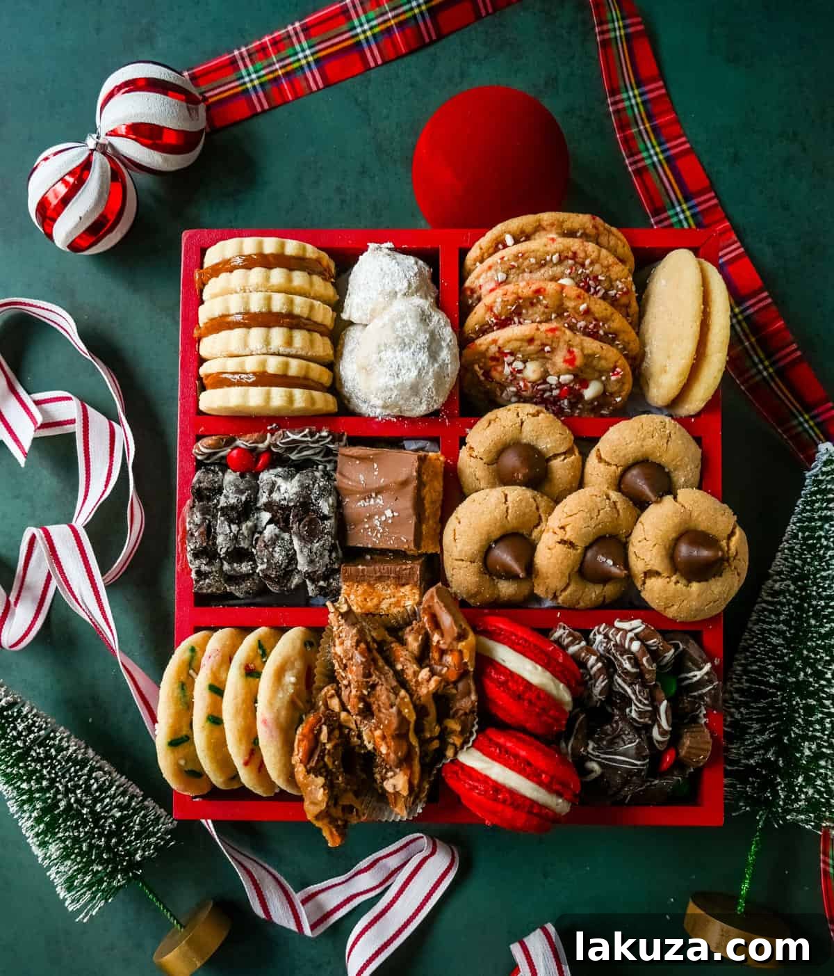 80 Irresistible Christmas Cookie Recipes 104 How to make a Christmas Cookie Box. A variety of festive cookies arranged in a decorative box, illustrating the art of presentation.
