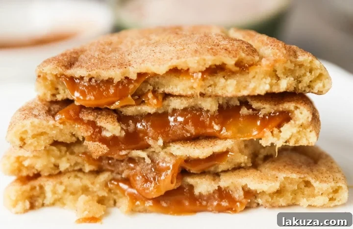 80 Irresistible Christmas Cookie Recipes 36 Caramel Filled Snickerdoodle Cookies: soft, chewy cinnamon sugar snickerdoodles stuffed with buttery caramel. The perfect caramel stuffed snickerdoodle!