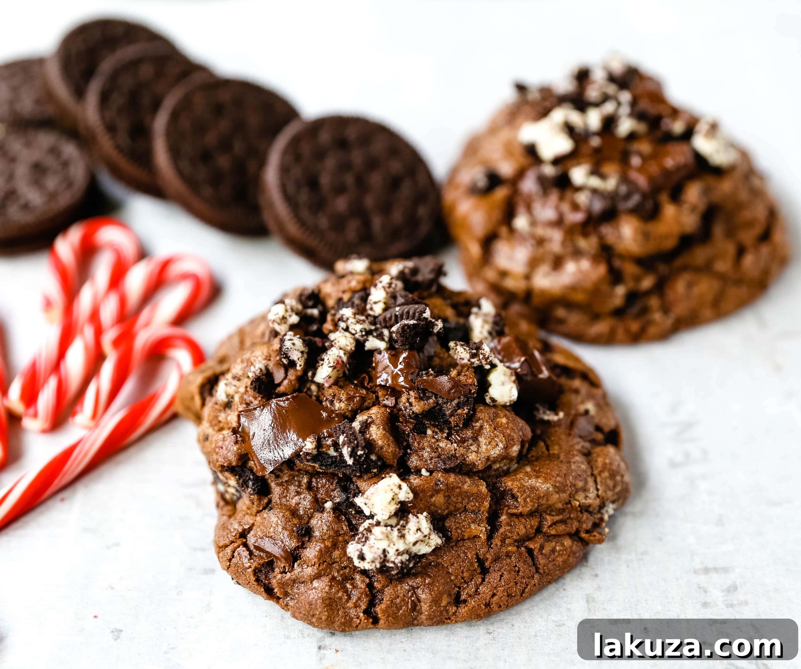 80 Irresistible Christmas Cookie Recipes 40 Chocolate Peppermint Candy Cane Oreo Cookies: double chocolate cookies featuring Trader Joe's famous candy cane Joe Joe's Oreo cookies. The best chocolate peppermint cookies!