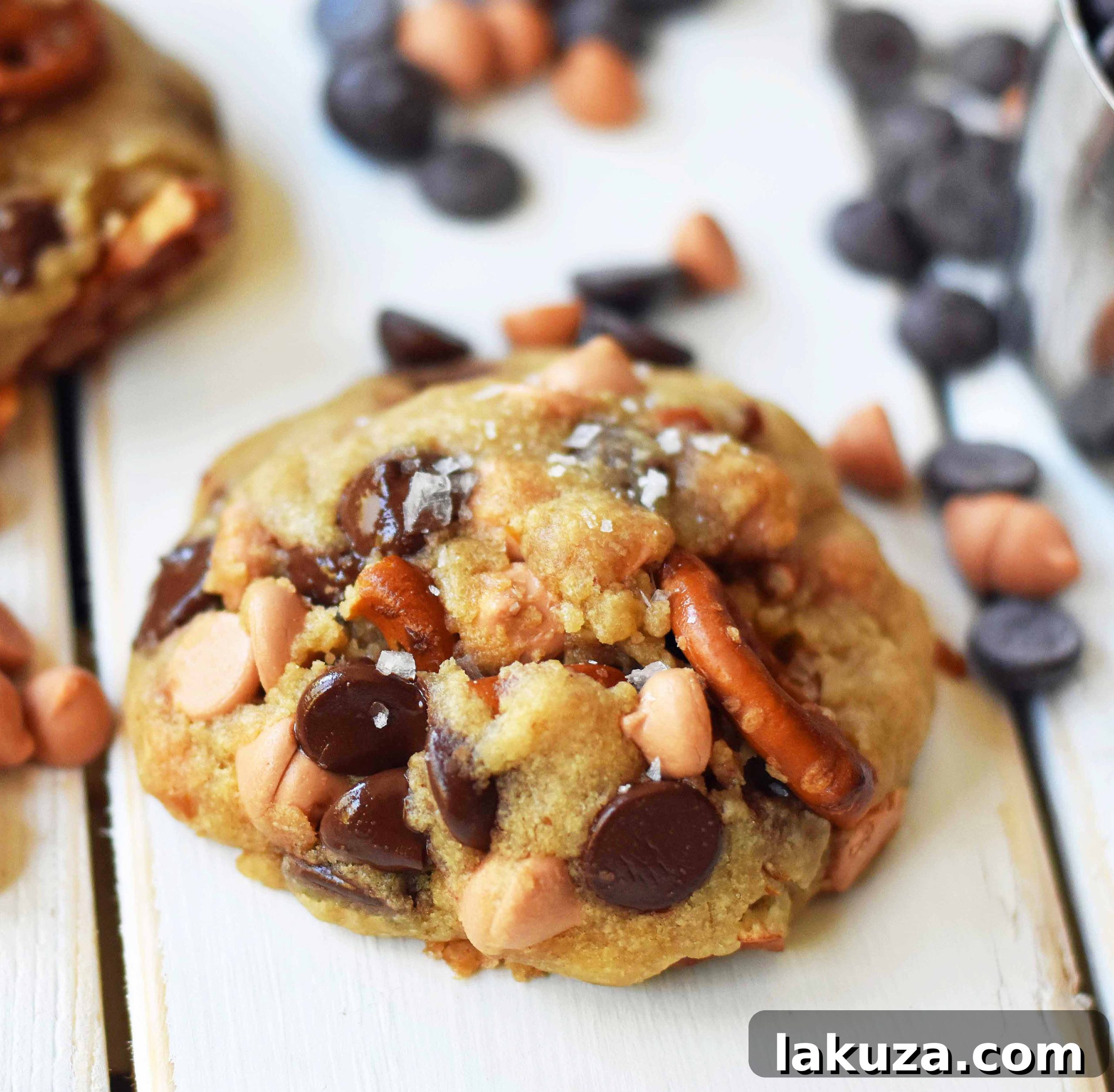 80 Irresistible Christmas Cookie Recipes 58 Sea Salt Butterscotch Pretzel Cookies: soft, chewy butterscotch pretzel cookies. A delightful mix of butterscotch chips, pretzels, and chocolate chips!