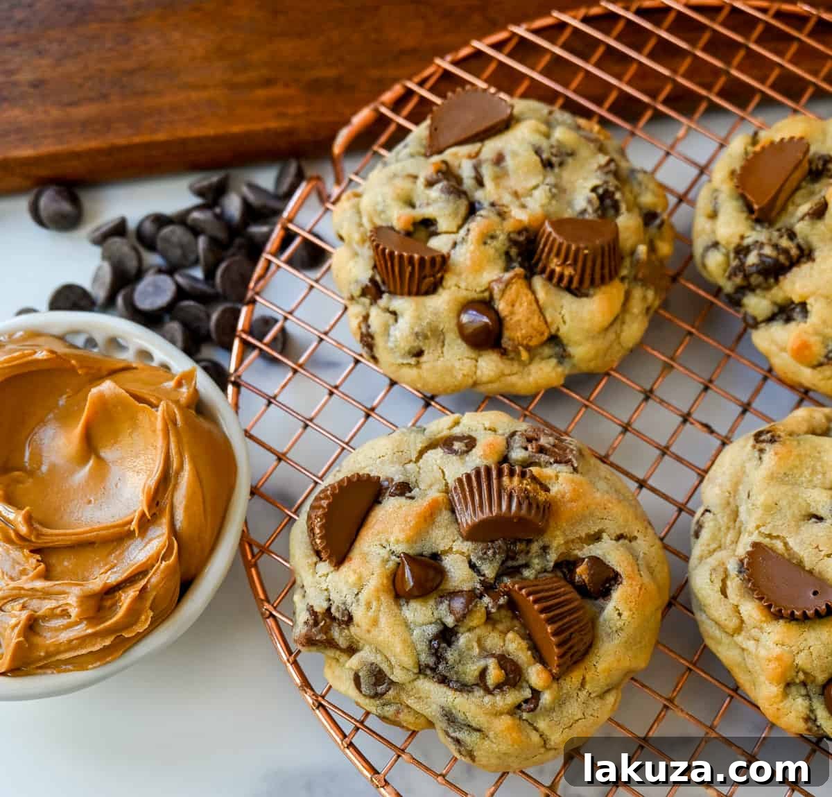 80 Irresistible Christmas Cookie Recipes 67 Reese's Chocolate Peanut Butter Cup Cookies: soft, chewy, thick, bakery-style chocolate peanut butter cup cookies with Reese's. A dream for chocolate peanut butter lovers!