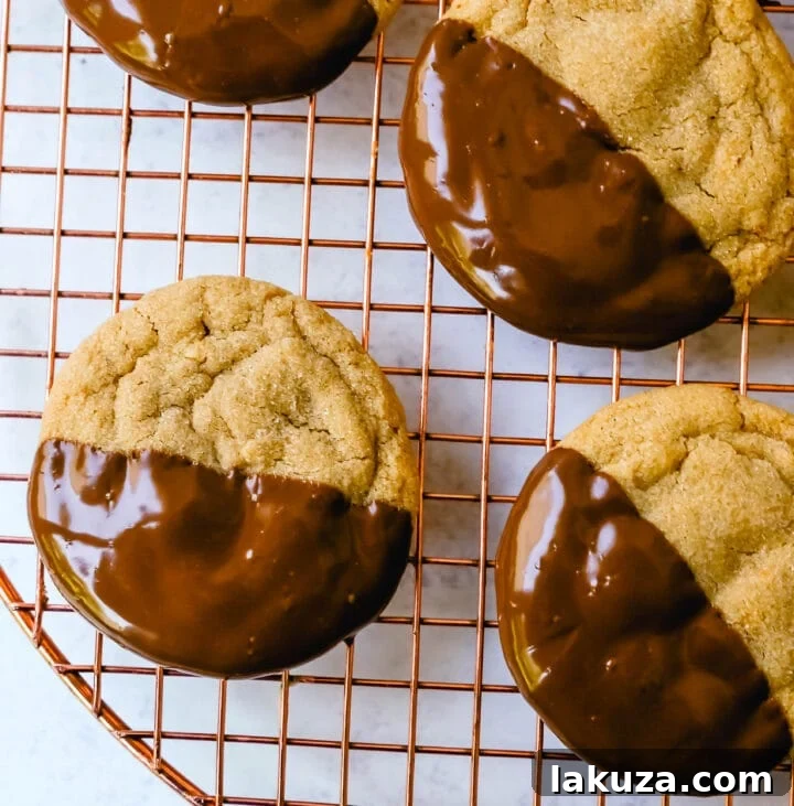 80 Irresistible Christmas Cookie Recipes 74 Chocolate Ganache Dipped Peanut Butter Cookies: soft-baked peanut butter cookies dipped in rich chocolate ganache. Rich, decadent, and perfect for chocolate peanut butter lovers!