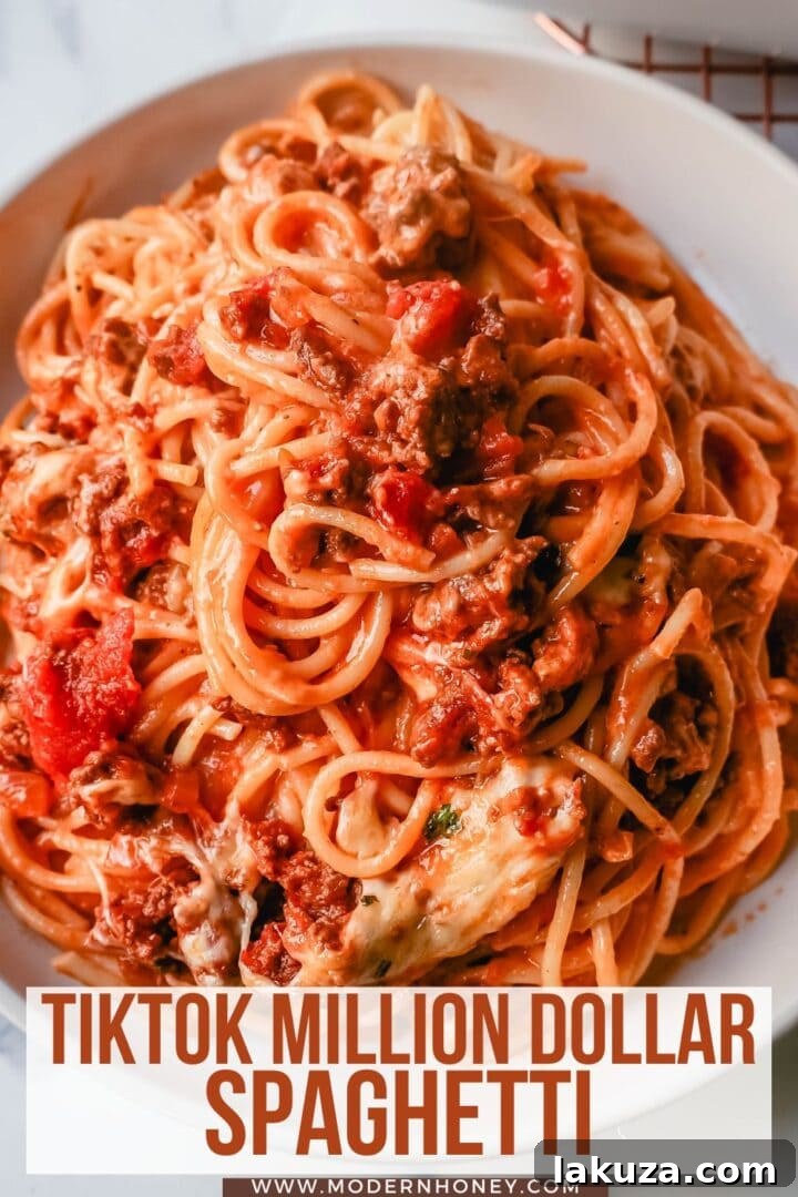 TikTok's Million-Dollar Baked Spaghetti Sensation 8 Platter of TikTok Million Dollar Baked Spaghetti, ready to serve