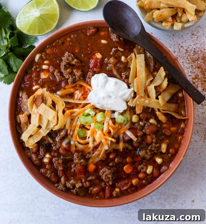 Taco Soup with all your favorite toppings