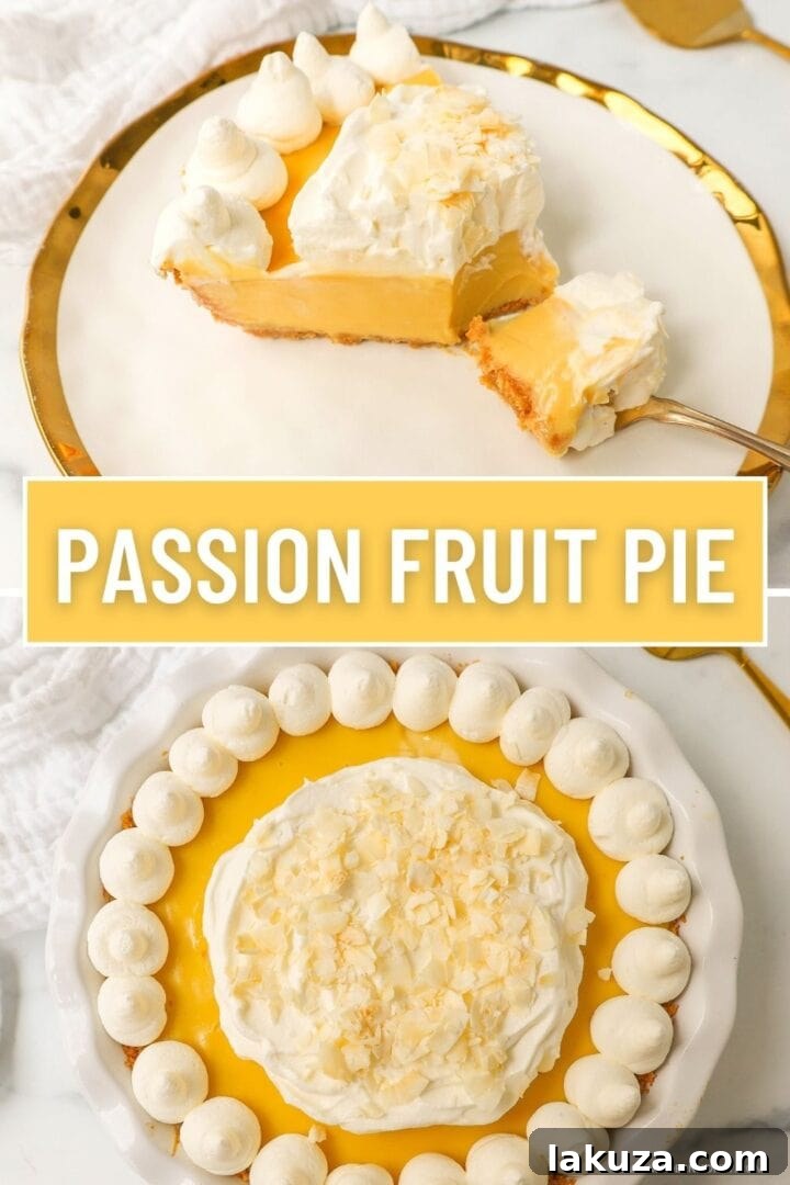 Tropical Passion Tart 9 A final close-up of the exquisite creamy passion fruit pie, perfect for sharing and enjoying.