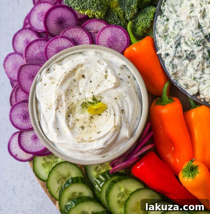 Veggie Platter with Dips. How to make a beautiful Crudite Platter with vegetables and dips. I am sharing my favorite veggie dip recipes, what vegetables to put on a veggie tray, and how to arrange one. It is so easy to make a stunning vegetable platter!