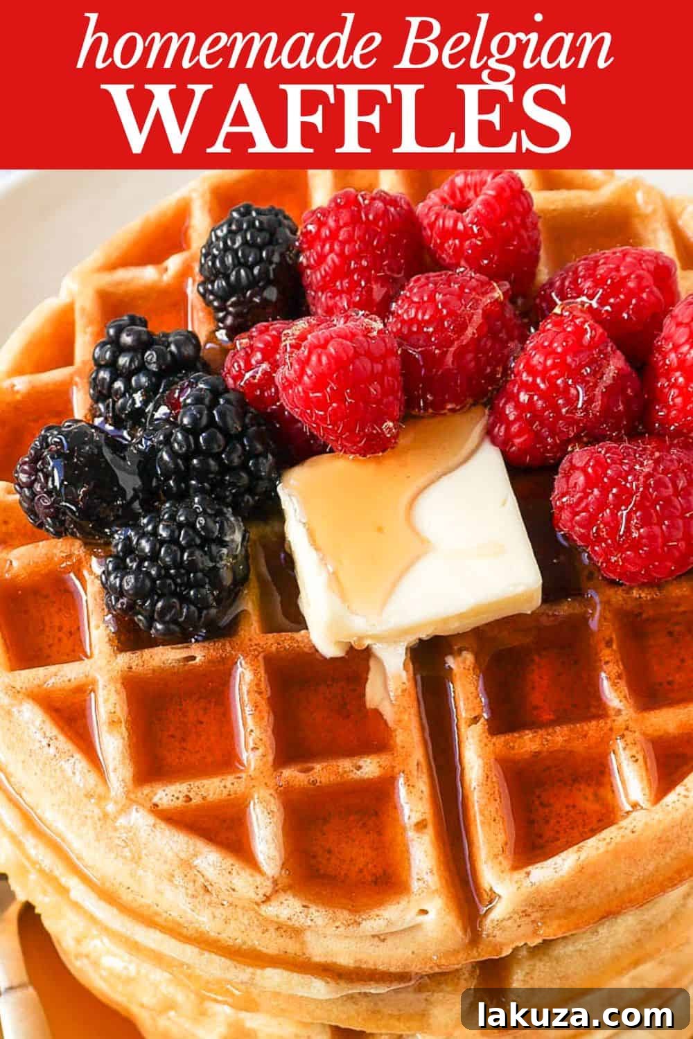 Perfectly golden, crispy-edged buttermilk waffles, a delightful homemade Belgian waffle recipe.