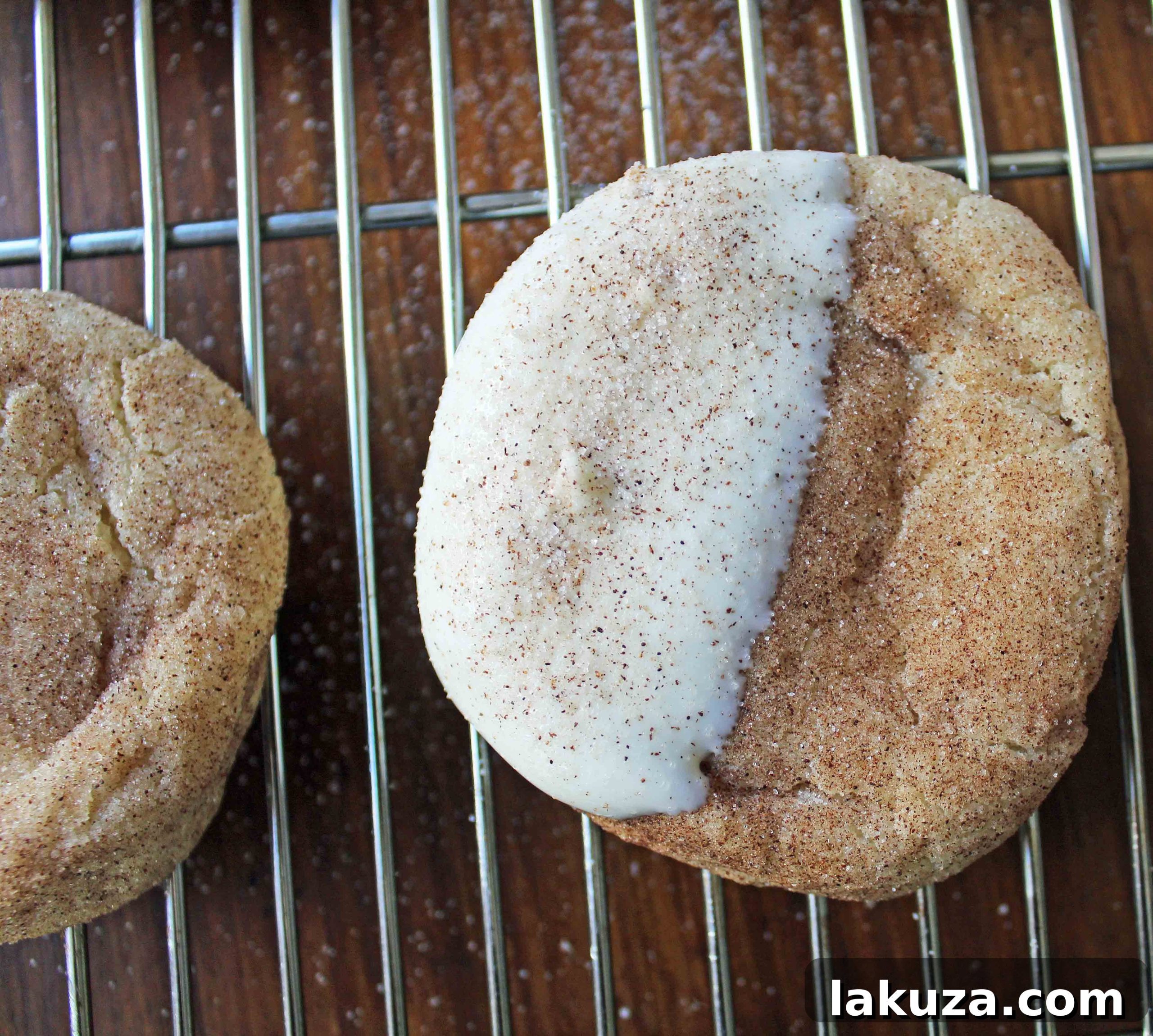 Beautifully Arranged White Chocolate Dipped Snickerdoodles
