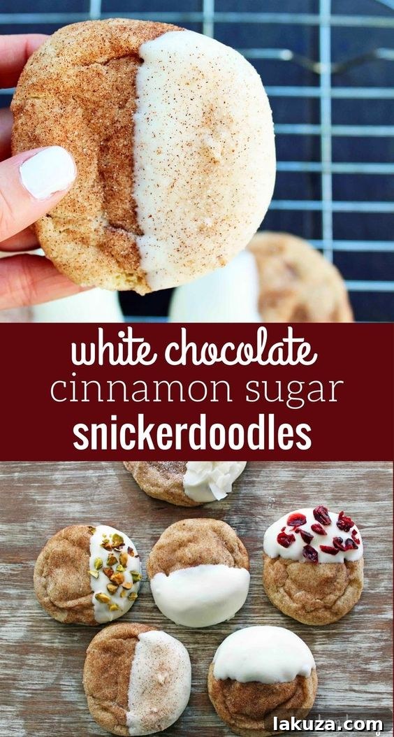 Close-up of a White Chocolate Dipped Snickerdoodle with Toppings