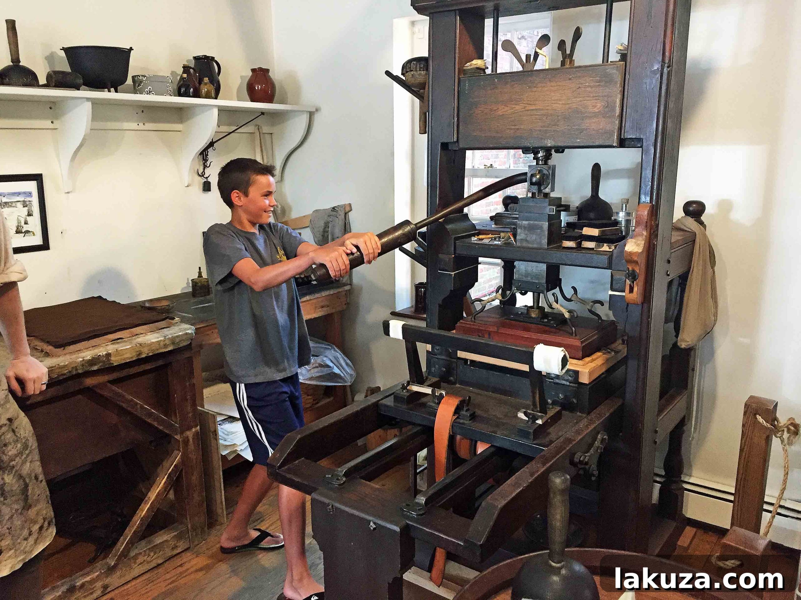 Explore Boston's Flavors and Unforgettable Sights 7 Vintage printing press at Old North Church along the Freedom Trail