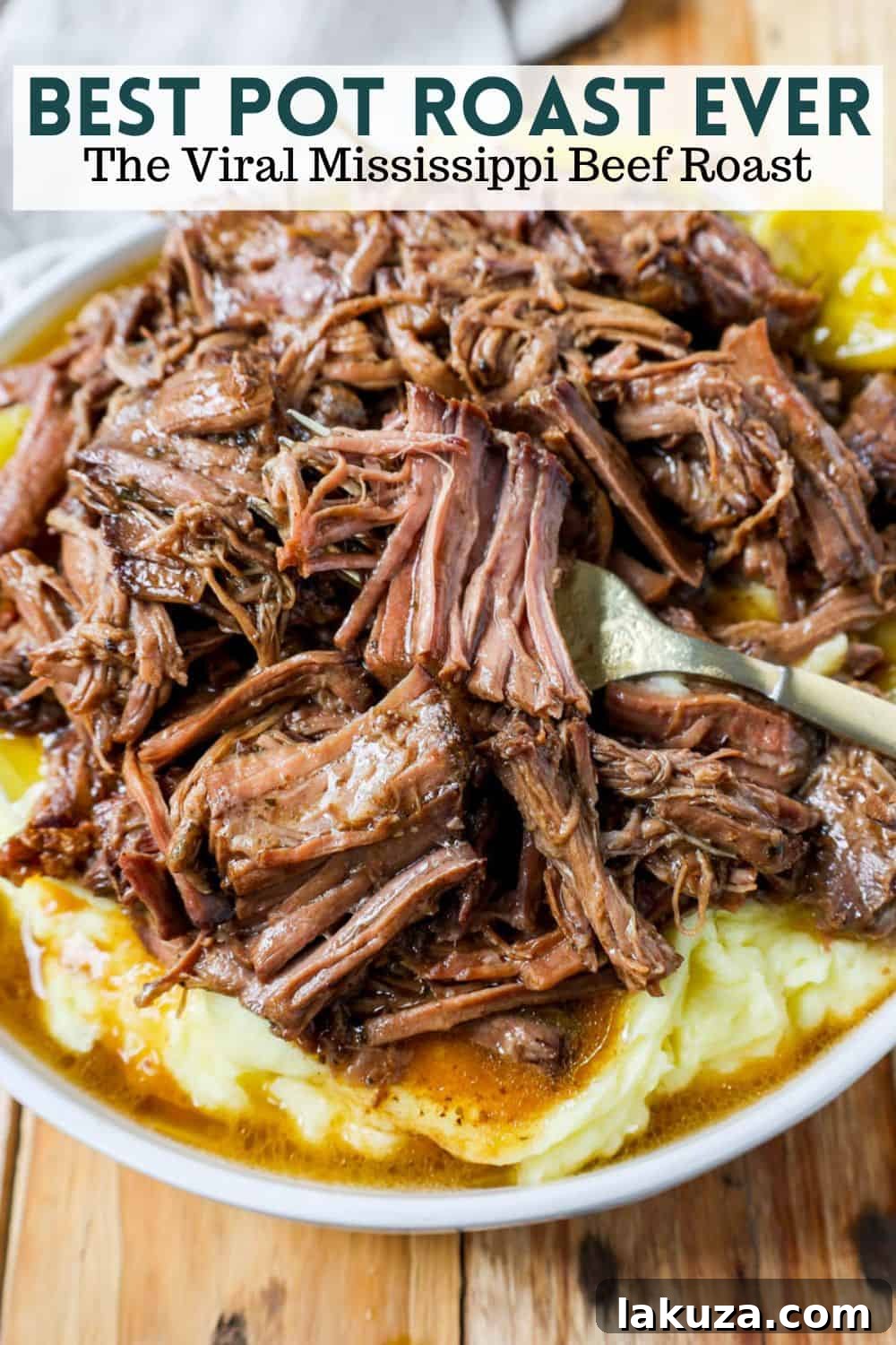 A large serving of Mississippi Pot Roast, showcasing its appealing presentation and inviting texture.