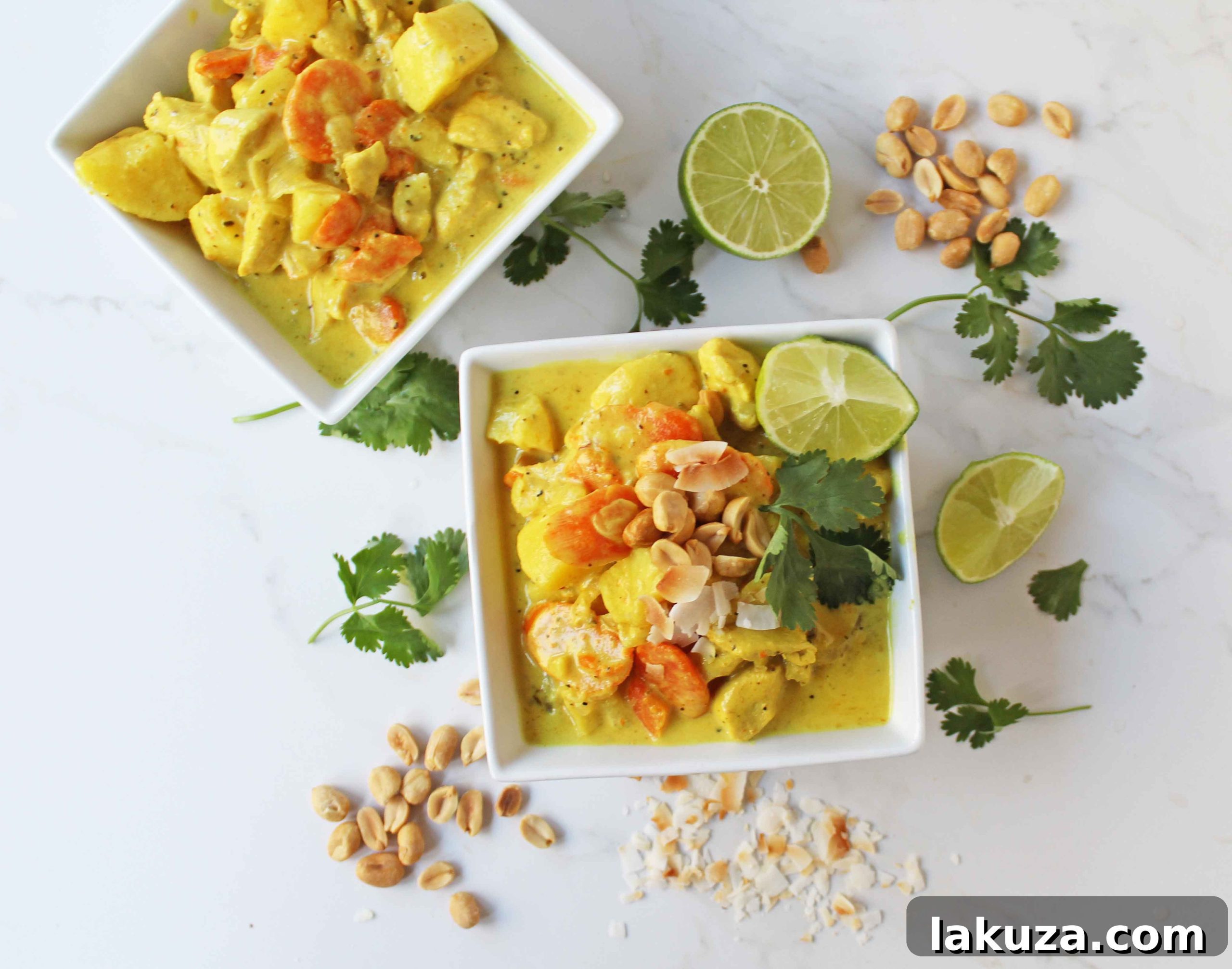 Golden Thai Chicken Curry Bowls 11 A vibrant and appetizing 'Green Monster Chicken Curry Bowl' by Modern Honey, featuring tender chicken and a colorful mix of vegetables in a rich green curry sauce. This gluten-free, 30-minute dish is a popular and healthy dinner option.