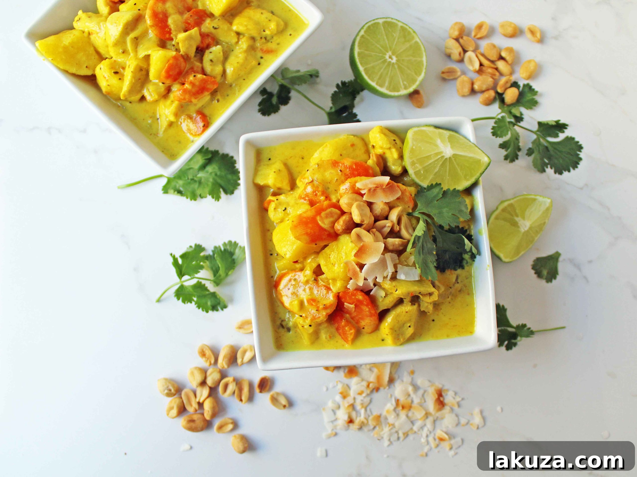 Golden Thai Chicken Curry Bowls 4 A beautifully presented bowl of 'Green Monster Chicken Curry' from Modern Honey, highlighting the vibrant green hue and wholesome ingredients. This popular, gluten-free dinner is made in just 30 minutes, featuring chicken and an array of healthy vegetables.