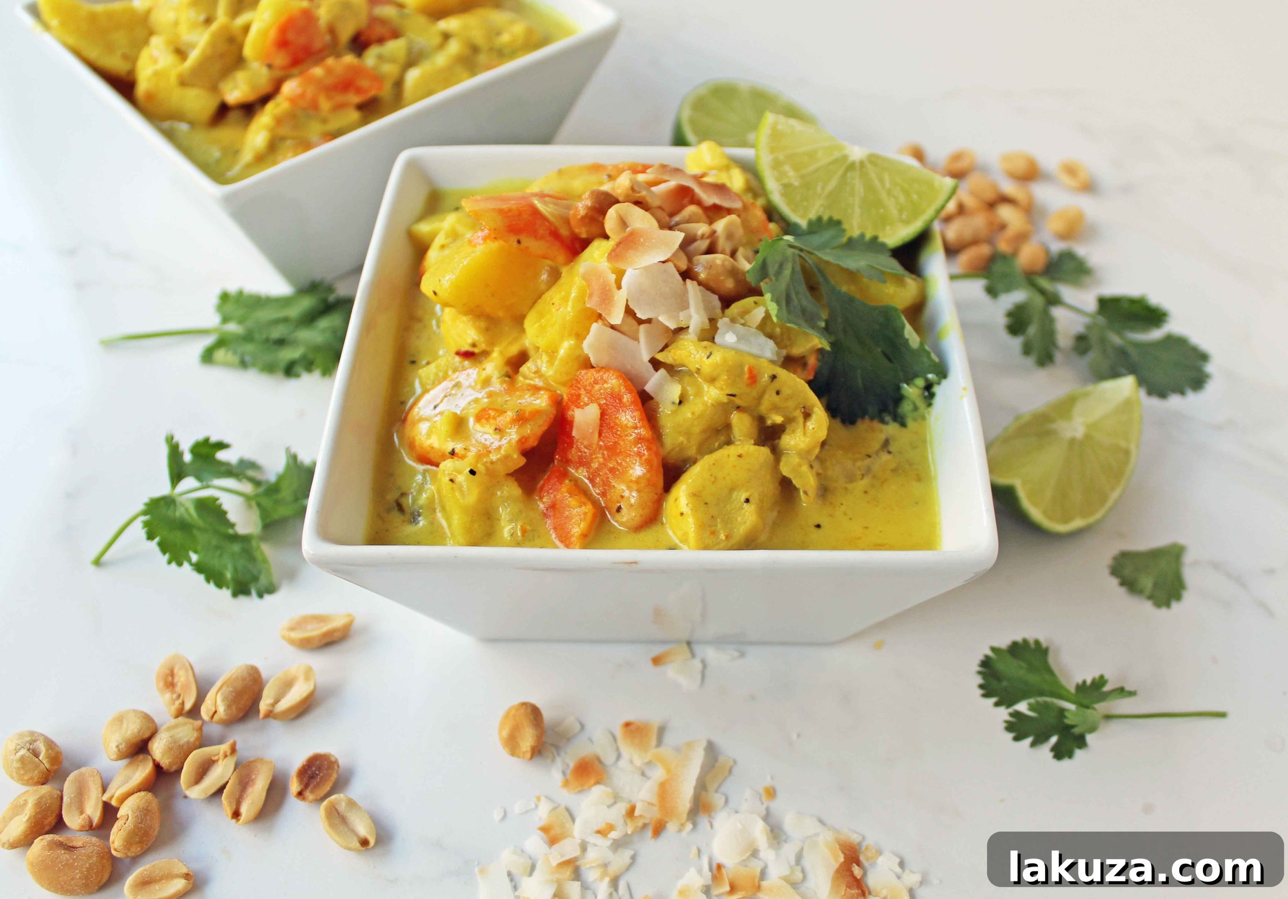 Golden Thai Chicken Curry Bowls 6 A close-up of a vibrant 'Green Monster Chicken Curry Bowl' by Modern Honey, featuring rich green curry, tender chicken, and various vegetables. A quick, 30-minute, gluten-free dinner that's both healthy and immensely popular.