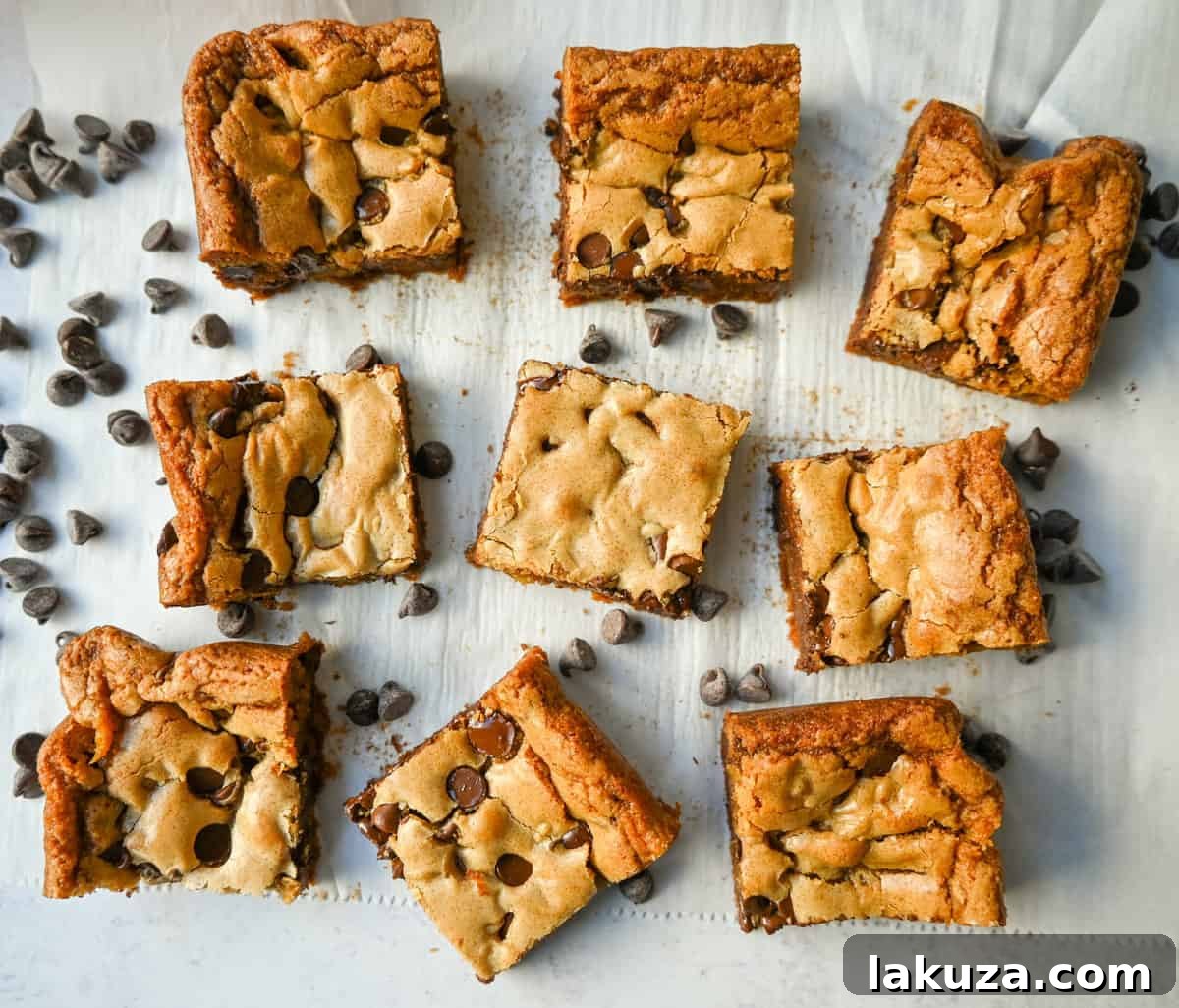 The Best Chocolate Chip Blondies Recipe Ever! How to make chewy, soft blondies from scratch. This is the most delicious and easiest chocolate chip blondie recipe.