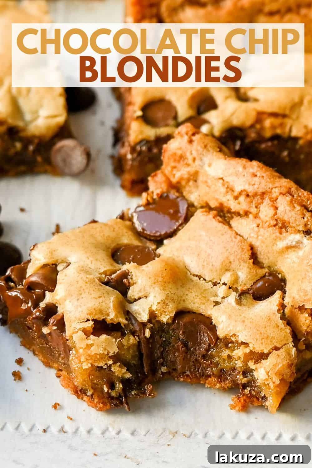 The Best Chocolate Chip Blondies Recipe Ever! How to make chewy, soft blondies from scratch. This is the most delicious and easiest chocolate chip blondie recipe.