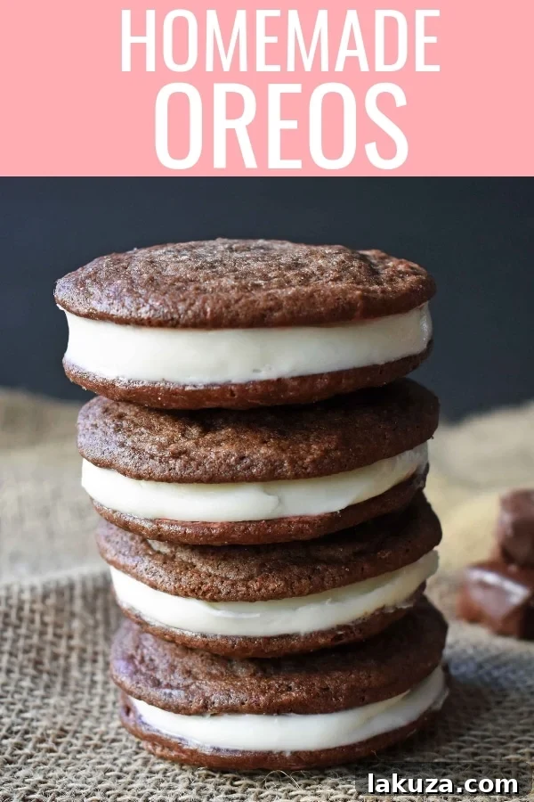 Decadent Homemade Chocolate Sandwich Cookies 5 Homemade OREOS. Homemade Oreo Cookies with Soft Chocolate Cookie and Creamy Sweet Vanilla Filling. www.modernhoney.com #homemadeoreos #oreocookies #stuffedcookies