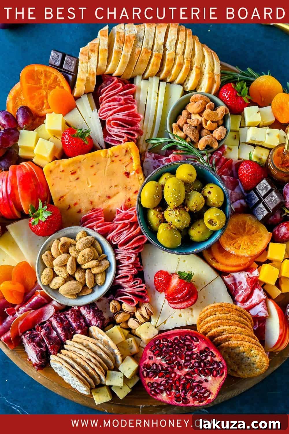 Creating a Showstopping Charcuterie Board 21 A stunning charcuterie board featuring a harmonious blend of creamy cheeses, carefully arranged cured meats, an abundance of fresh fruits like grapes and berries, along with crunchy nuts and artisanal crackers, inviting a luxurious tasting experience.