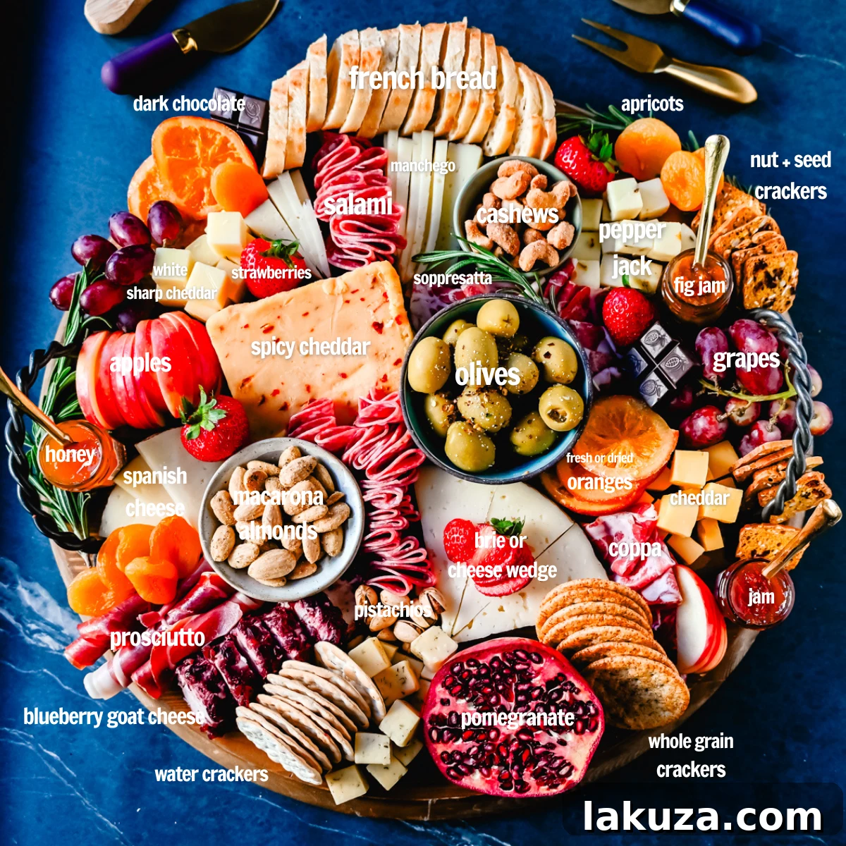 Creating a Showstopping Charcuterie Board 6 A minimalist charcuterie board design featuring a wedge of cheese, thinly sliced cured meat, a cluster of grapes, and a few crackers, demonstrating elegant simplicity.