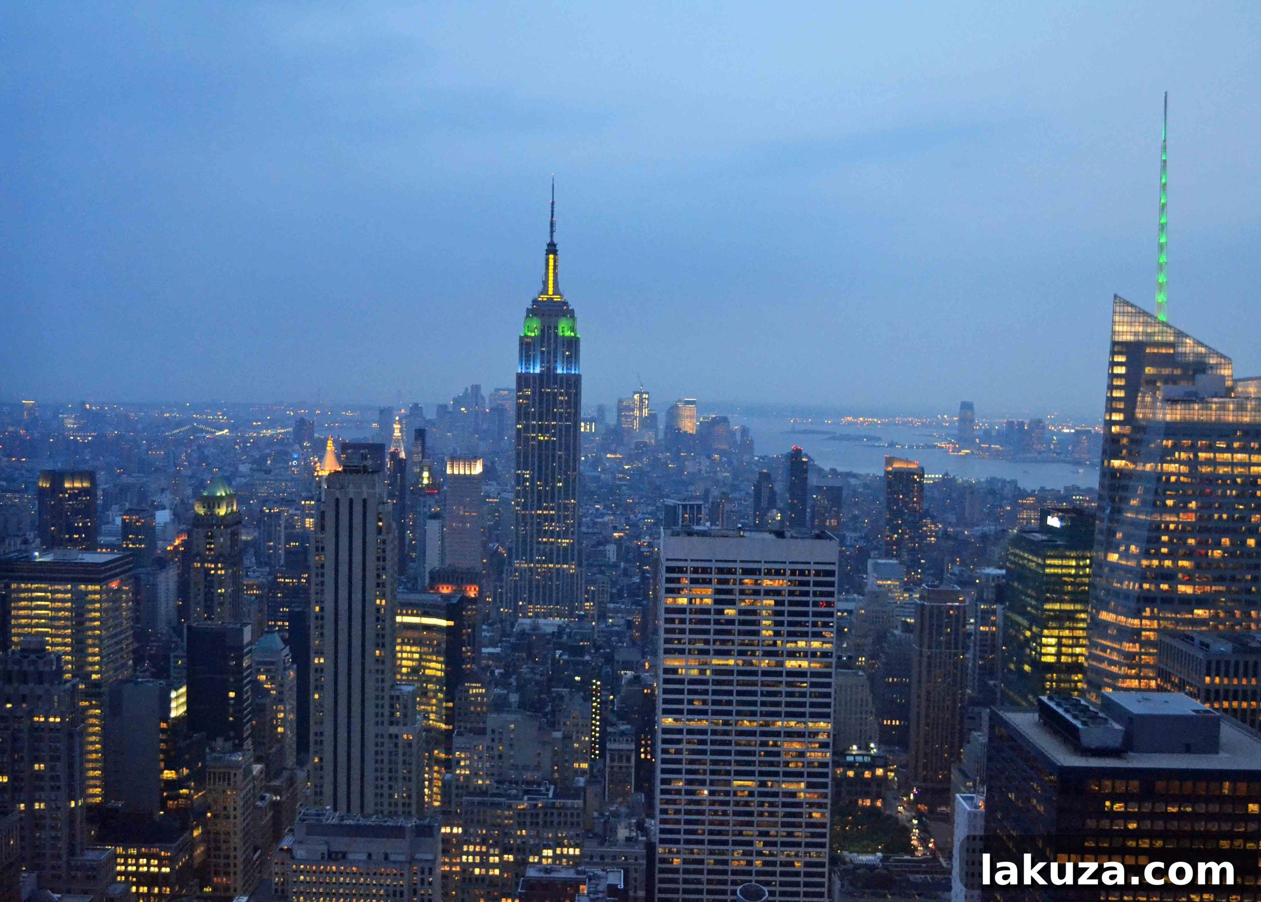 Top Bites and Sights in the Big Apple 13 Top of the Rock Observation Deck View of Empire State Building - NYC Skyline