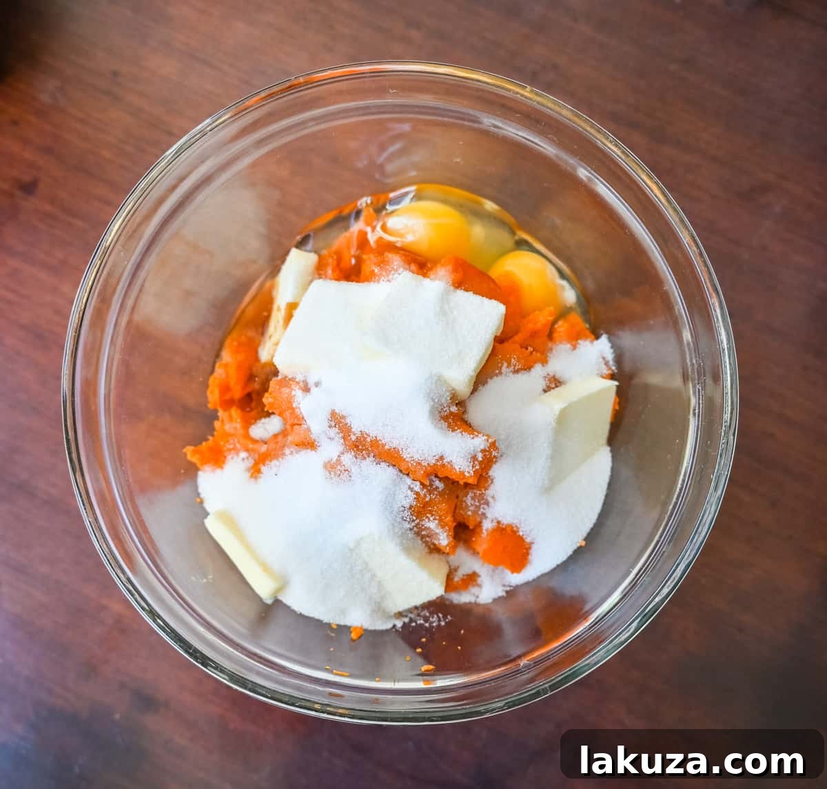 Mashing sweet potatoes