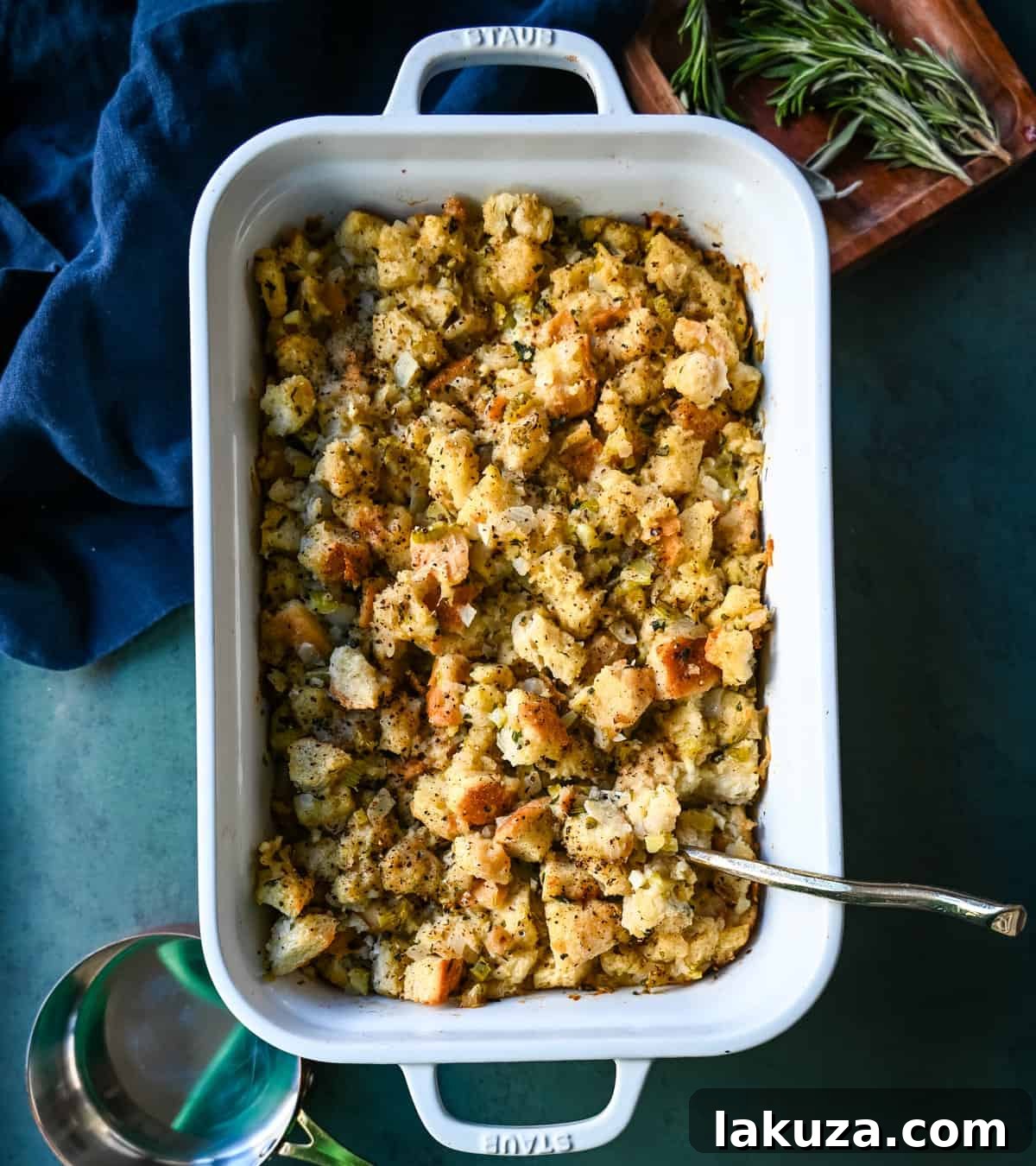 Classic Butter Herb Stuffing. How to make a foolproof, perfect, classic stuffing recipe with simple ingredients. This easy stuffing recipe is always a hit at Thanksgiving!