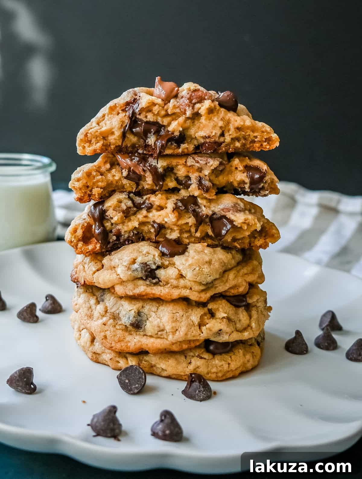 Signature Bakery Oatmeal Chocolate Chip Cookies 6 Assortment of bakery-style oatmeal chocolate chip cookies on a white surface, ready to be enjoyed.