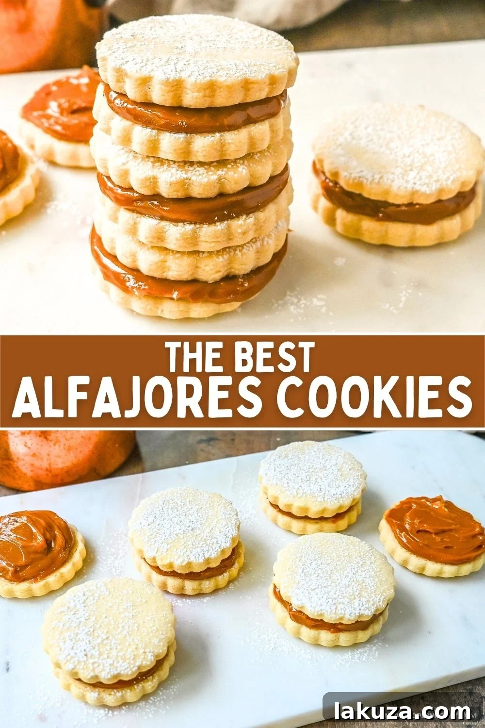 A festive holiday spread featuring Alfajores Dulce de Leche Sandwich Cookies.